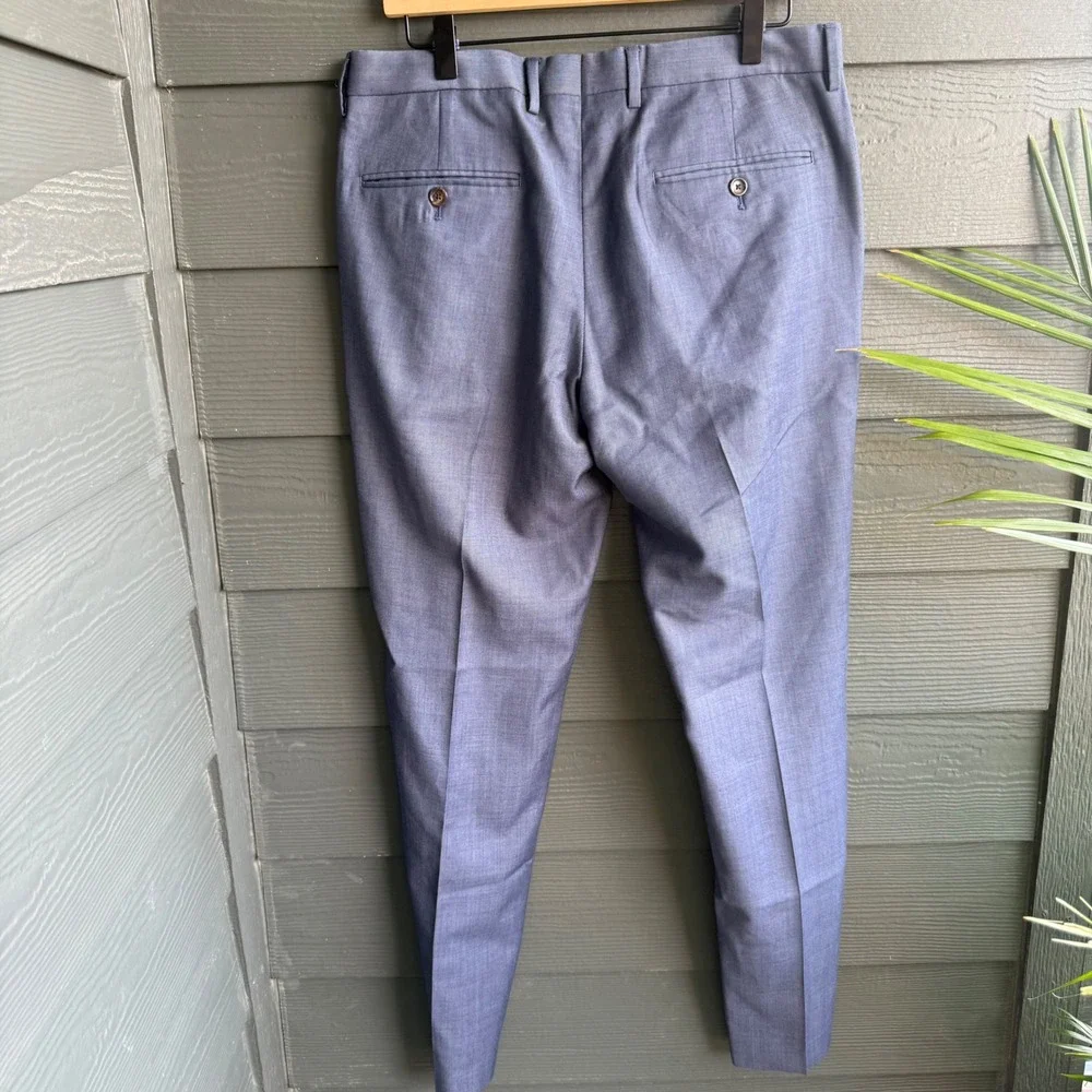 J.Crew Ludlow Slim Dress Pants Mens 32x32 Blue 100%‎ Wool Trousers Business
